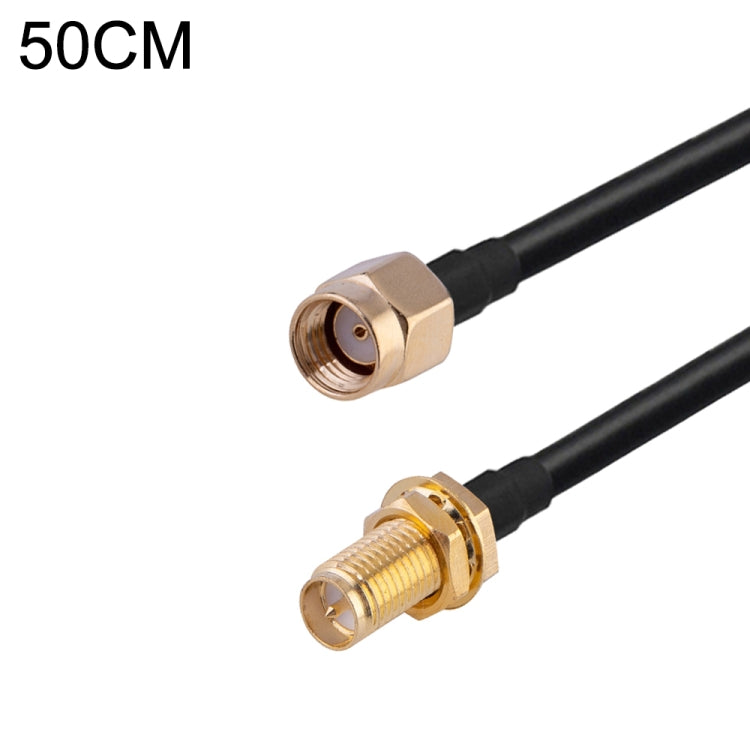 Cavo adattatore coassiale RF RG174, lunghezza: 50 cm, 50cm RP-SMA Male to RP-SMA Female, 50cm RP-SMA Male to RP-SMA Male, 50cm RP-SMA Male to SMA Female, 50cm RP-SMA Male to SMA Male, 50cm SMA Male to SMA Female, 50cm SMA Male to RP-SMA Female